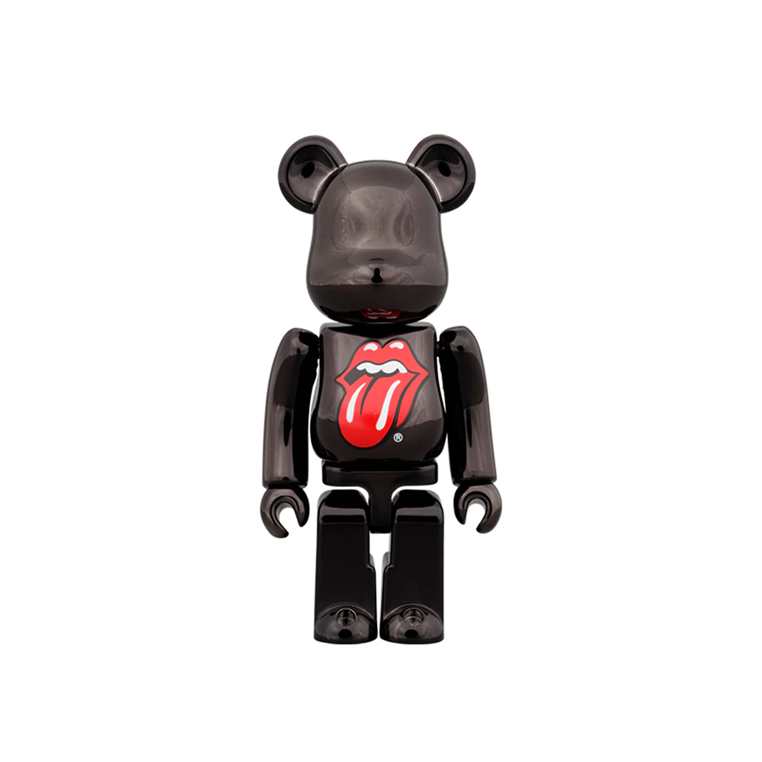 BE@RBRICK x The Rolling Stones Lips & Tongue BLACK CHROME Ver. 100% & 400% - Image 3