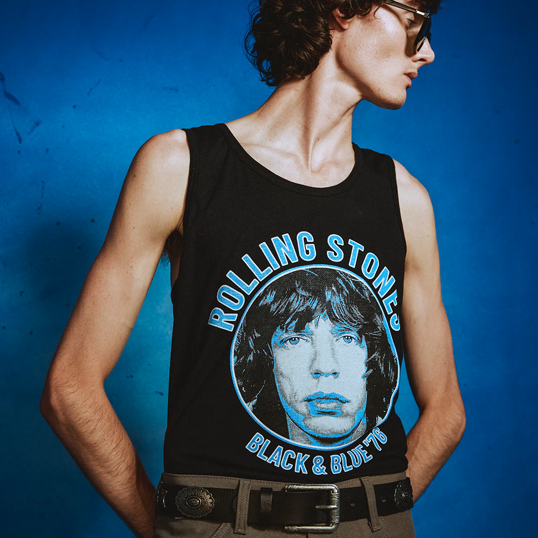 Black and Blue Mick Jagger Vest - Image 2
