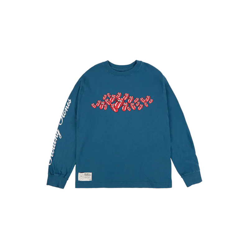 ROLLING STONES SCATTERED BLUE LICKS PRINTED LONGSLEEVE