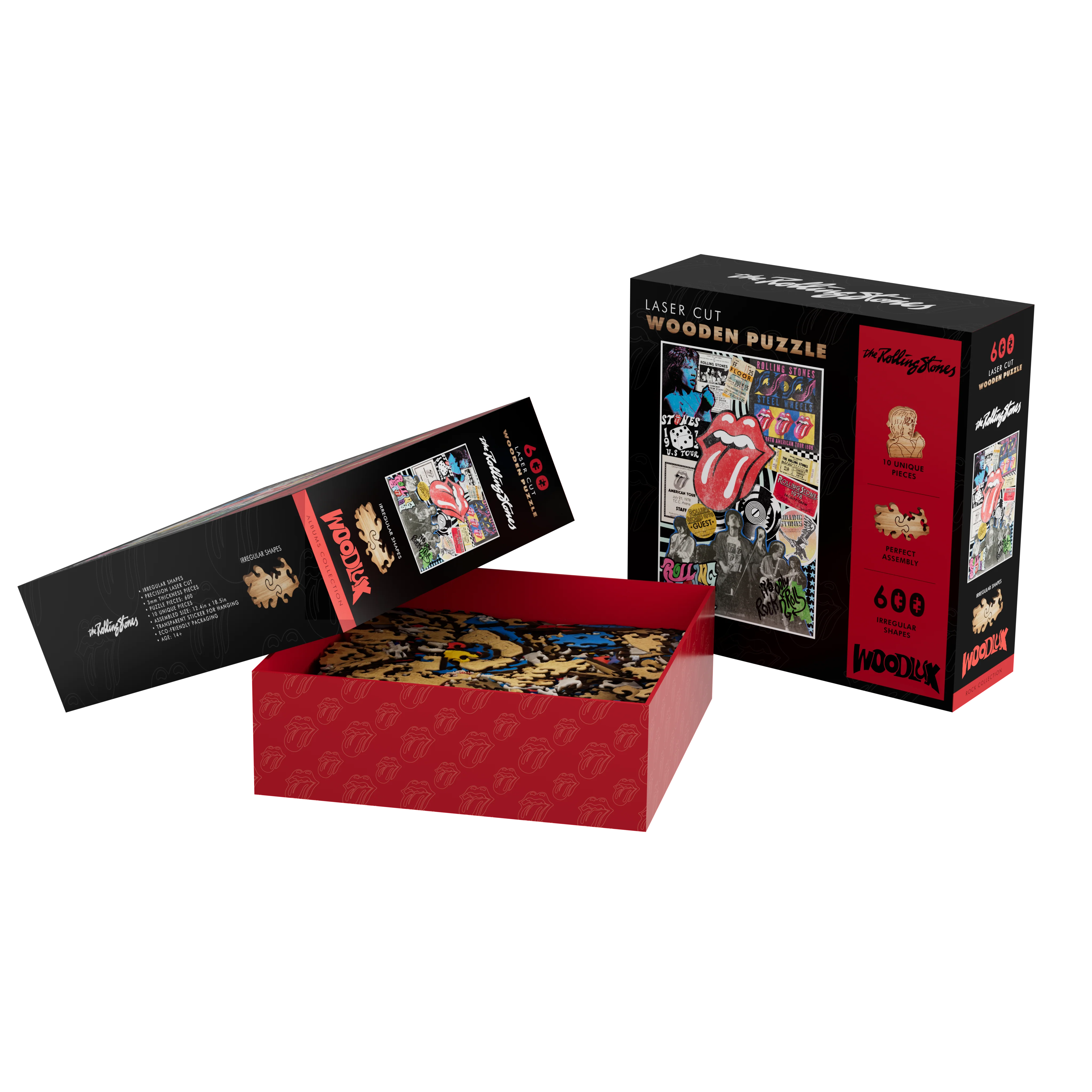 WOODLUX X THE ROLLING STONES - ROCK & ROLL COLLAGE PREMIUM PUZZLE